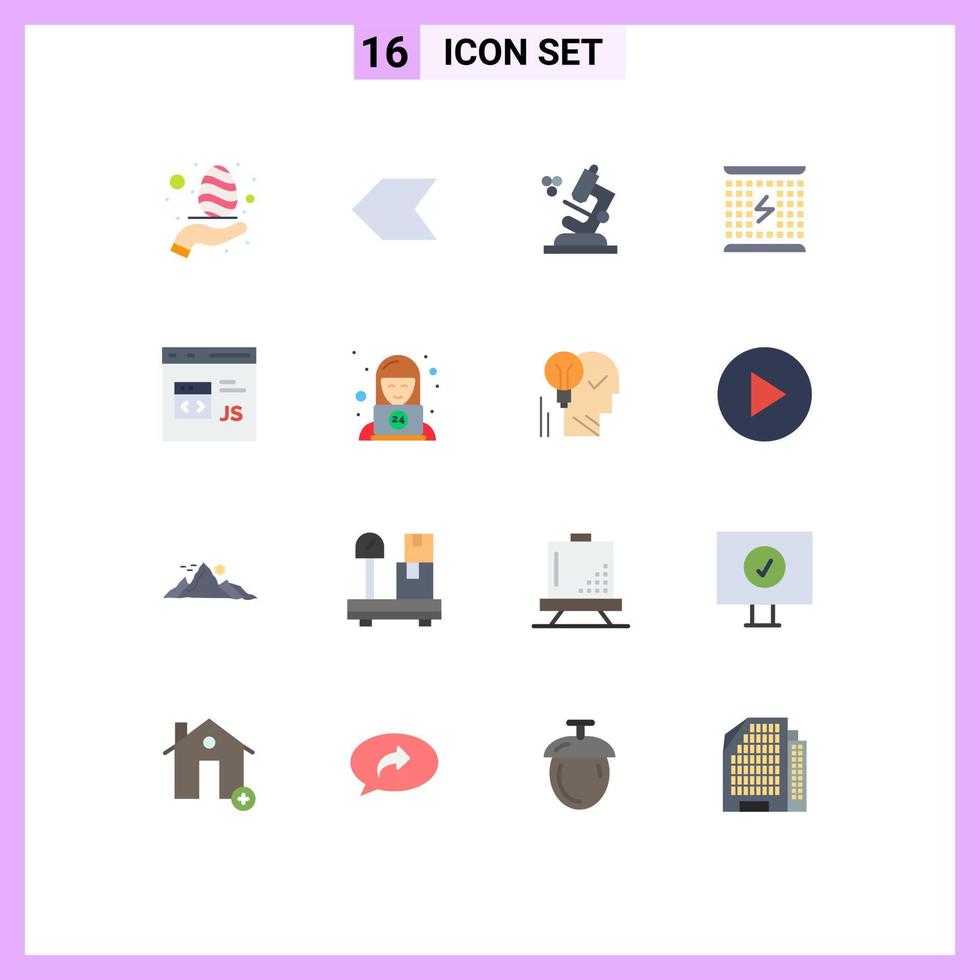 16 Creative Icons Modern Signs and Symbols of develop code microscope energy electricity Editable Pack of Creative Vector Design Elements