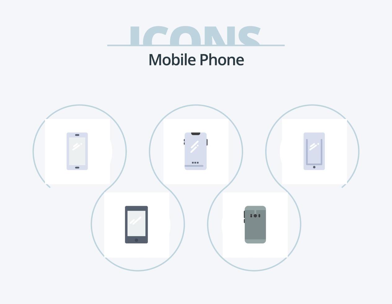 paquete de iconos planos de teléfono móvil 5 diseño de iconos. . cámara. vector