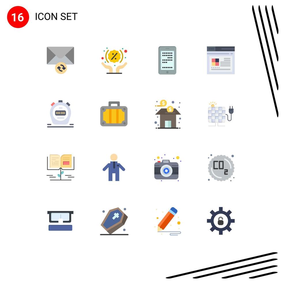 16 Creative Icons Modern Signs and Symbols of watch timer education website page Editable Pack of Creative Vector Design Elements