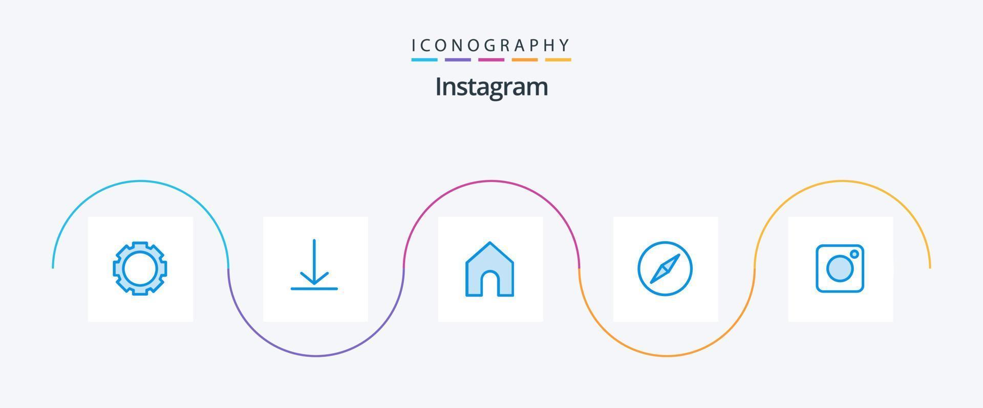 Instagram Blue 5 Icon Pack Including . social. interface. photo. camera vector