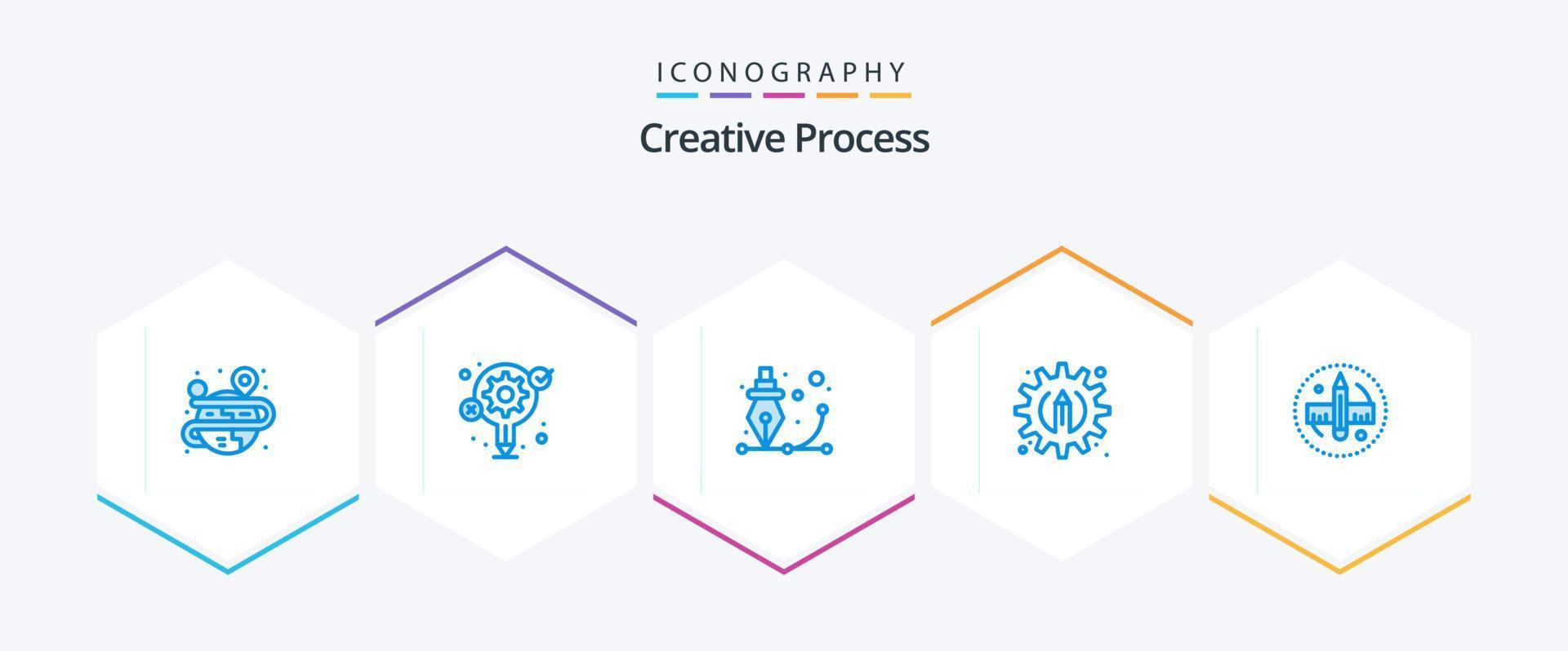 Creative Process 25 Blue icon pack including pencil. pencil. creative. process. process vector
