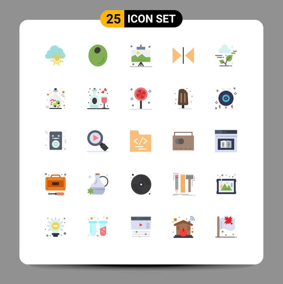 Set of 25 Modern UI Icons Symbols Signs for technology cloud office plant horizontal Editable Vector Design Elements