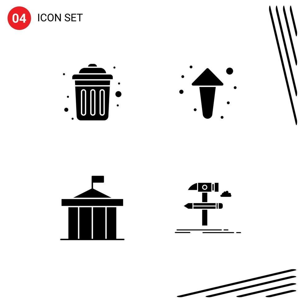 Creative Icons Modern Signs and Symbols of dustbin citadel recycle up court Editable Vector Design Elements