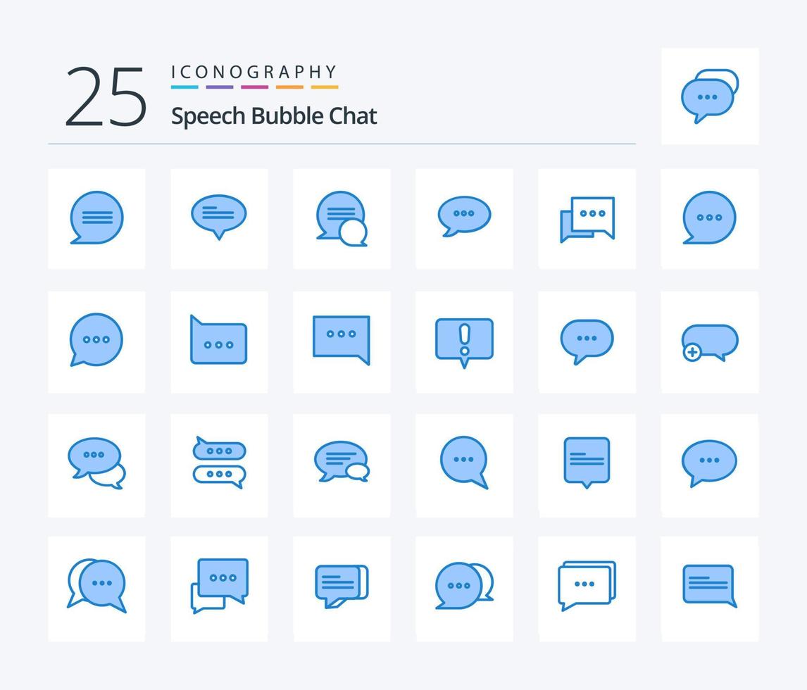 Chat 25 Blue Color icon pack including bubble. message. talk. comment. bubble vector