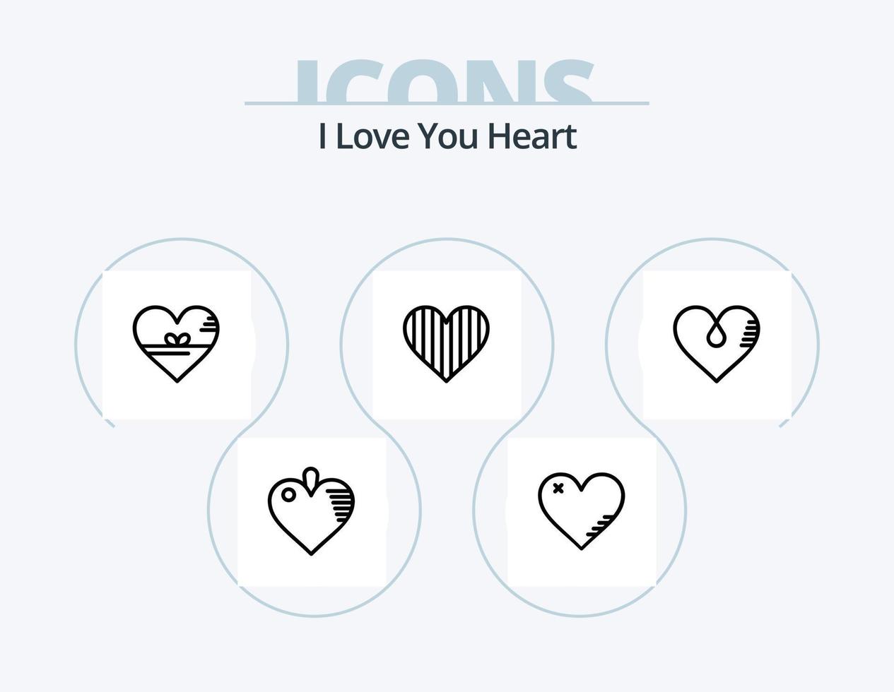 Heart Line Icon Pack 5 Icon Design. heart. hurt. heart. report. like vector