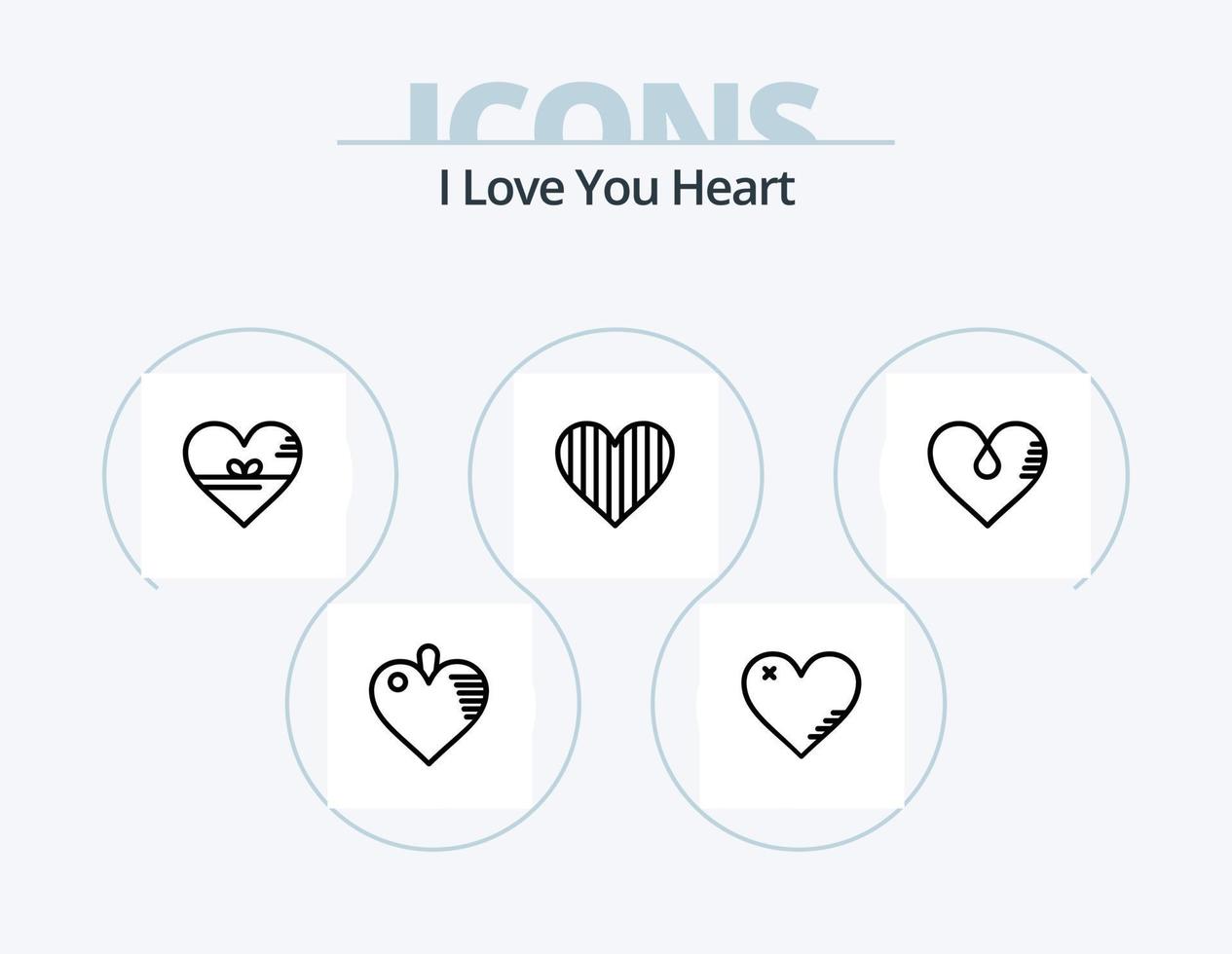 Heart Line Icon Pack 5 Icon Design. heart. hurt. heart. report. like vector