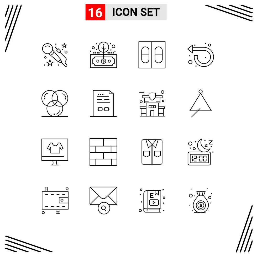 Stock Vector Icon Pack of 16 Line Signs and Symbols for design coding medicine left forward Editable Vector Design Elements