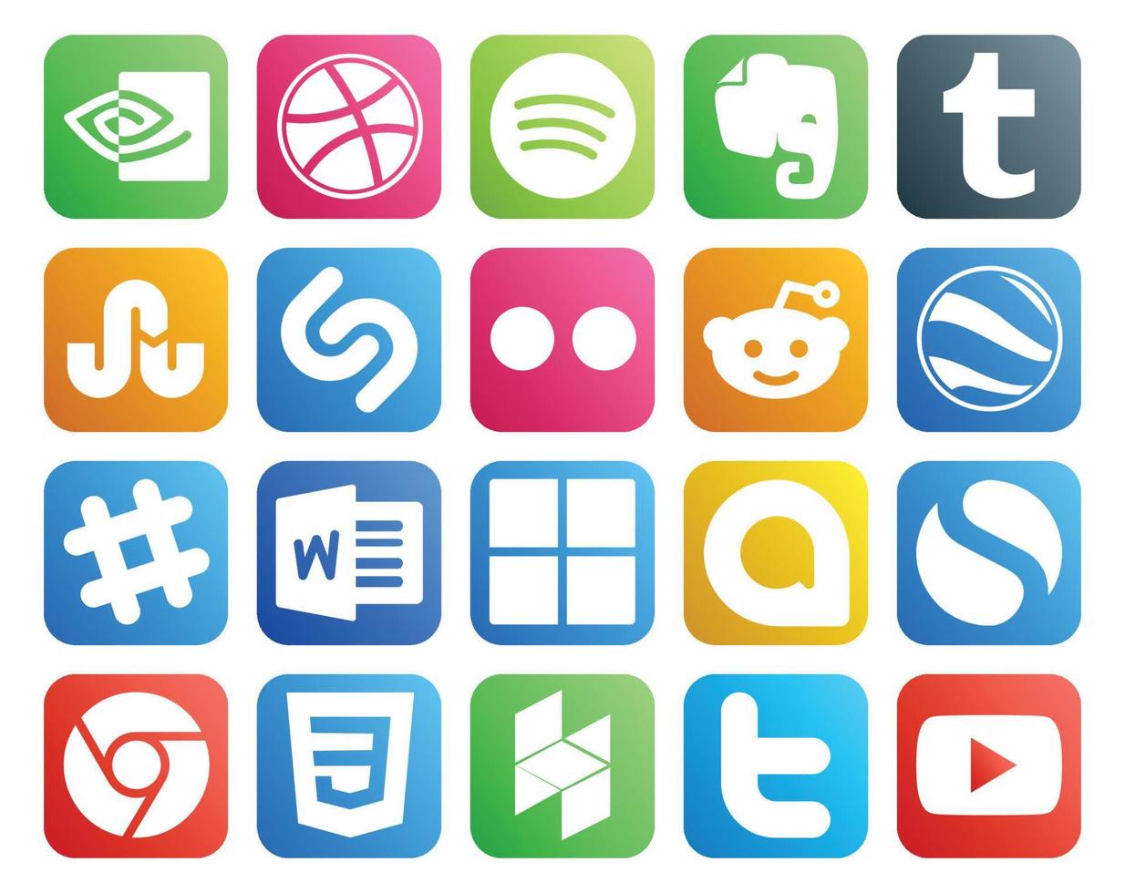20 Social Media Icon Pack Including css simple reddit google allo word vector