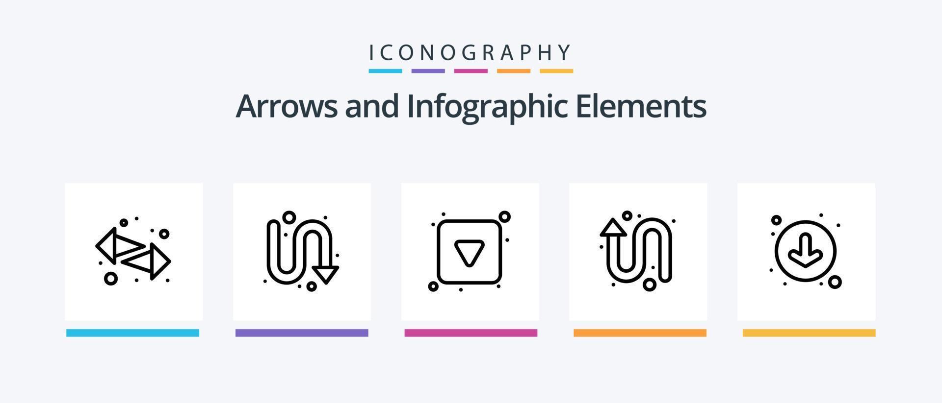 Arrow Line 5 Icon Pack Including direction. align. arrow. up. arrow. Creative Icons Design vector