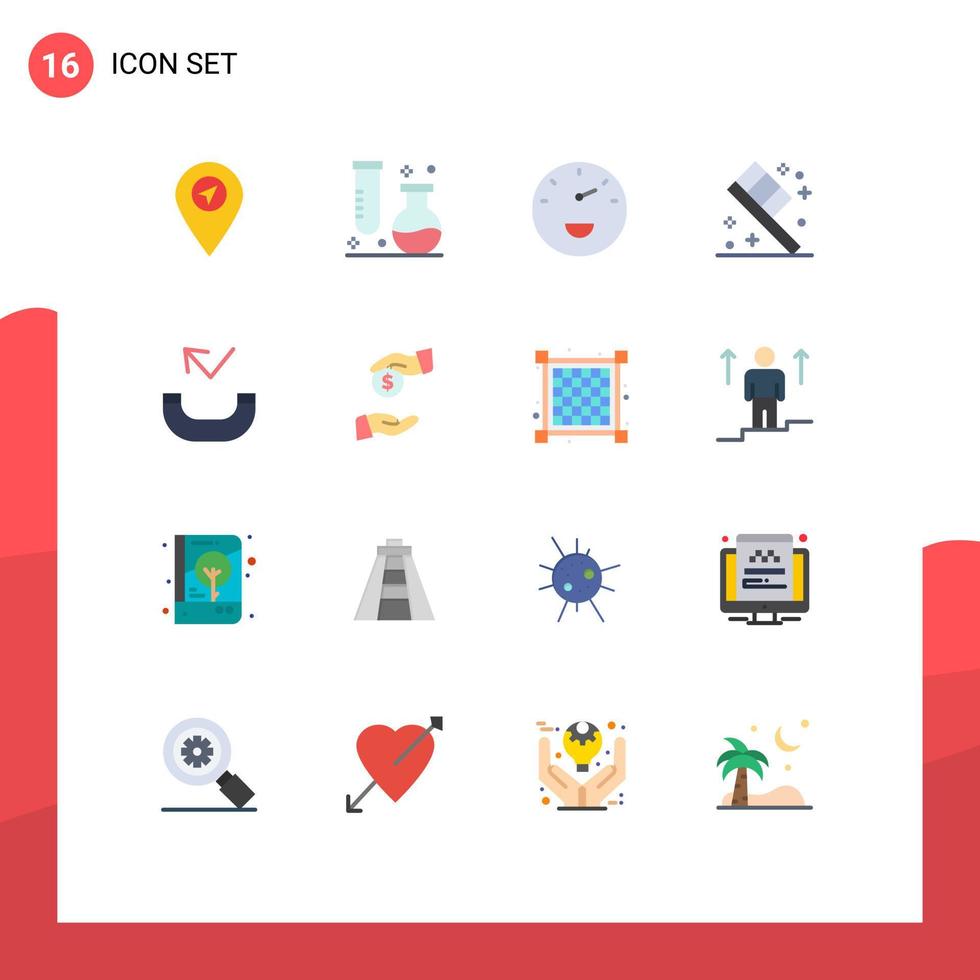 Group of 16 Modern Flat Colors Set for bribe missed gauge call bath Editable Pack of Creative Vector Design Elements
