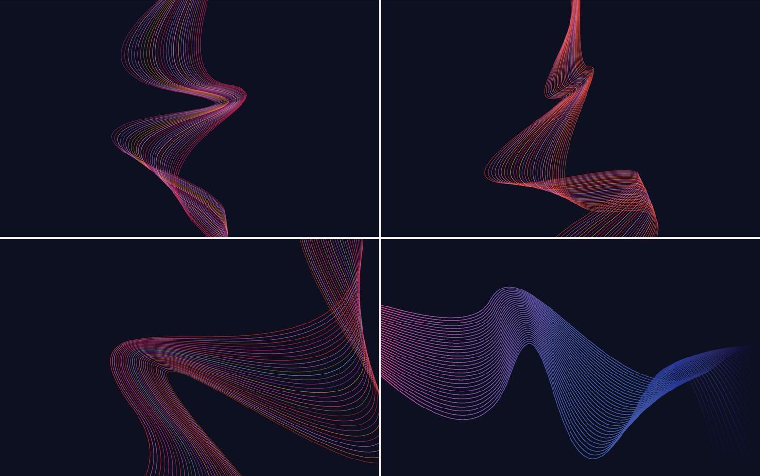 Collection of geometric minimal lines pattern set vector