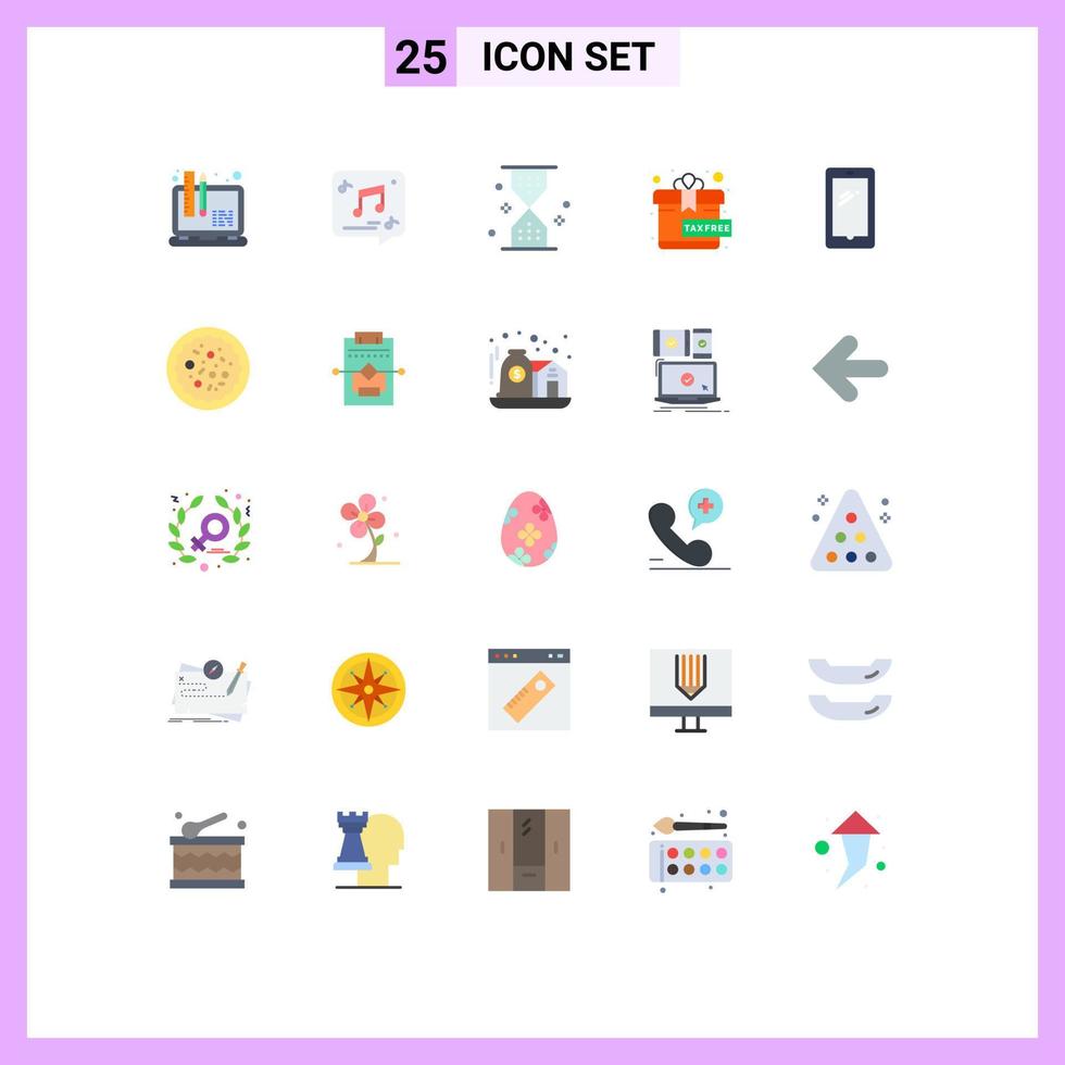 Group of 25 Modern Flat Colors Set for phone gift note free ui Editable Vector Design Elements