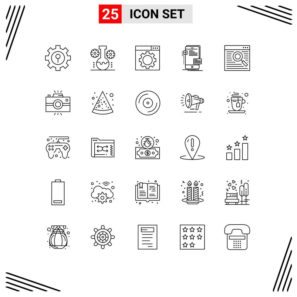 25 Line concept for Websites Mobile and Apps browser phone technology lab mobile frontend Editable Vector Design Elements