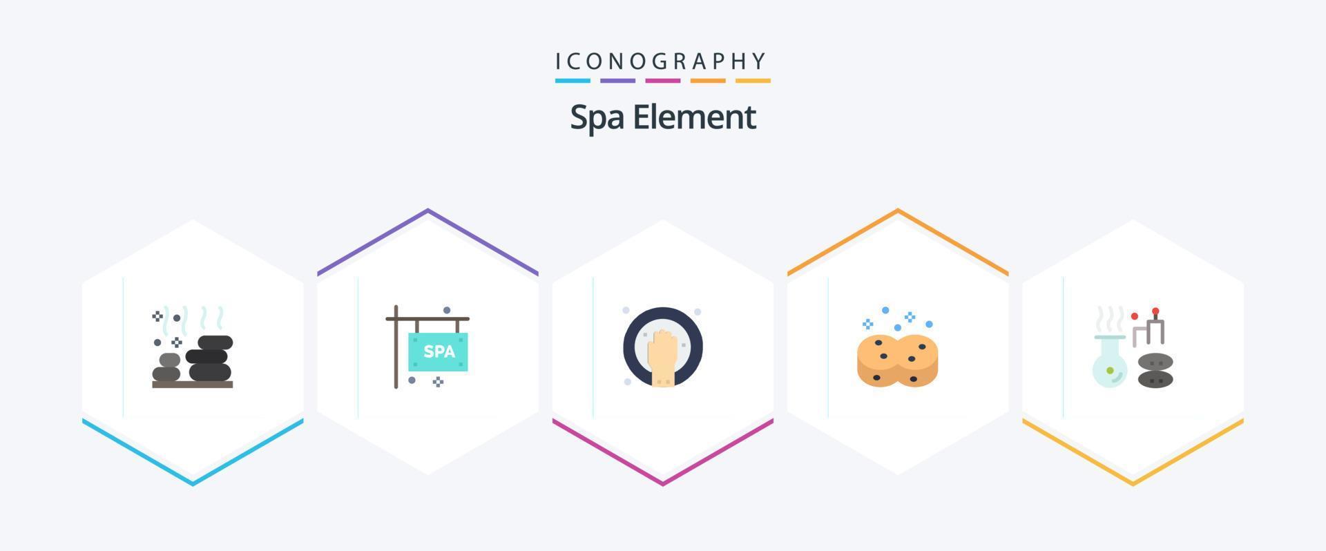 Spa Element 25 Flat icon pack including medical. wiping. hand. sponges. clean vector