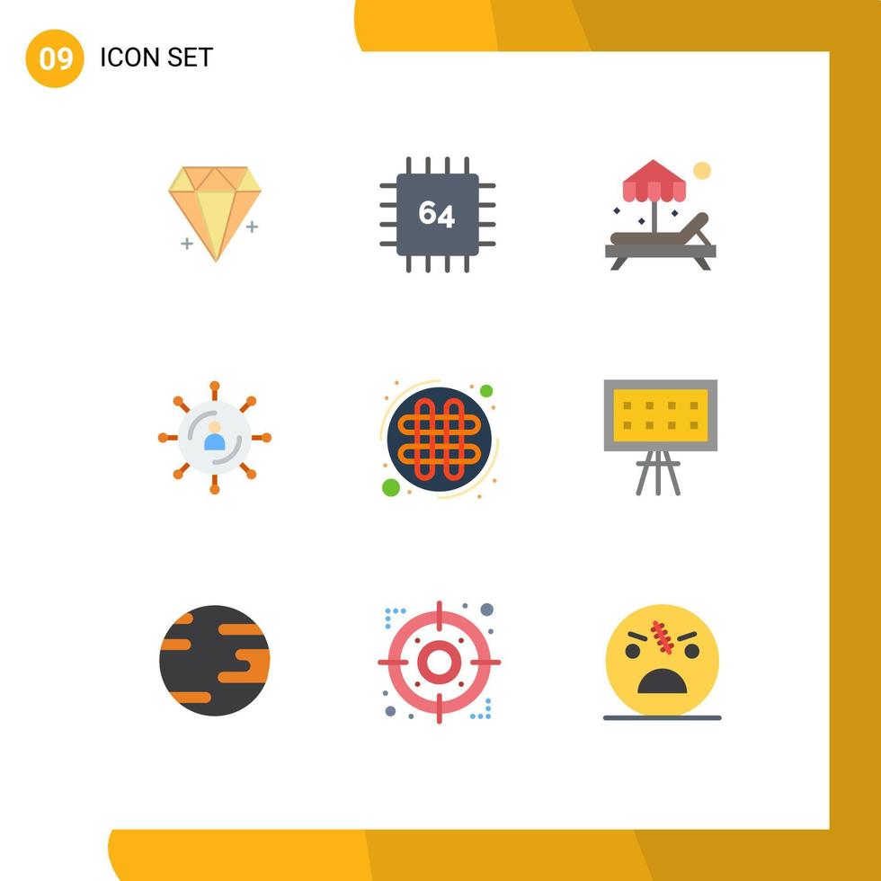 Stock Vector Icon Pack of 9 Line Signs and Symbols for celtic knot network hardware media internet Editable Vector Design Elements