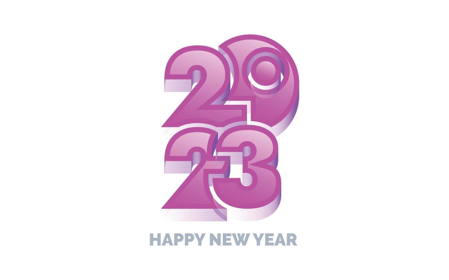 Happy new year 2023 White background Text logo design vector