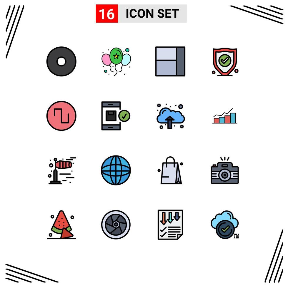 paquete de iconos de vector de stock de 16 signos y símbolos de línea para la aplicación de seguro de verificación de dispositivo elementos de diseño de vector creativo editable cuadrado