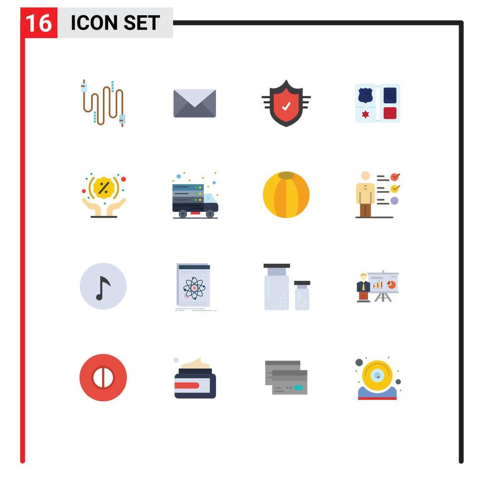 paquete de iconos de vector de stock de 16 signos de línea y símbolos para manos cheque estrella libro americano paquete editable de elementos creativos de diseño de vectores