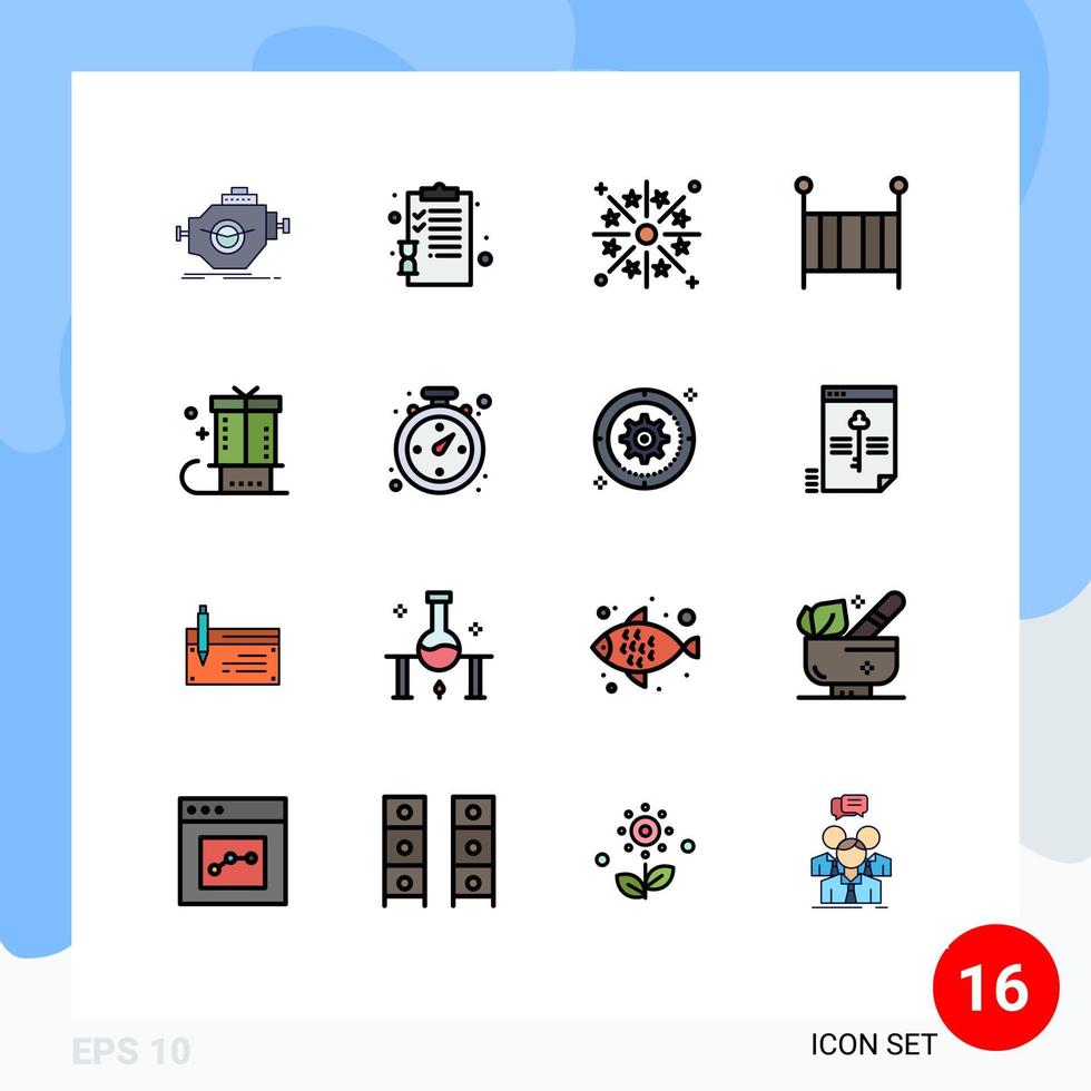 conjunto de 16 iconos modernos de la interfaz de usuario signos de símbolos para páginas infantiles de cuna elementos de diseño de vectores creativos editables para vacaciones de bebé