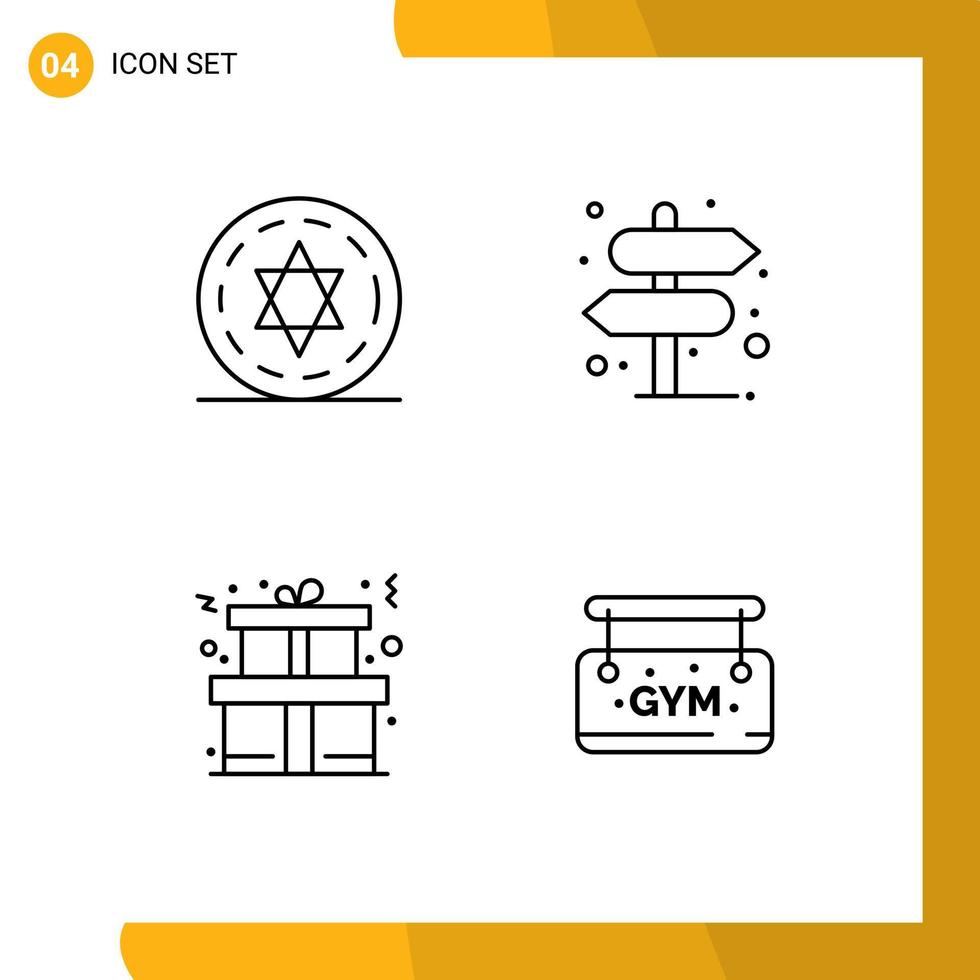 4 Line concept for Websites Mobile and Apps circle present direction right board Editable Vector Design Elements