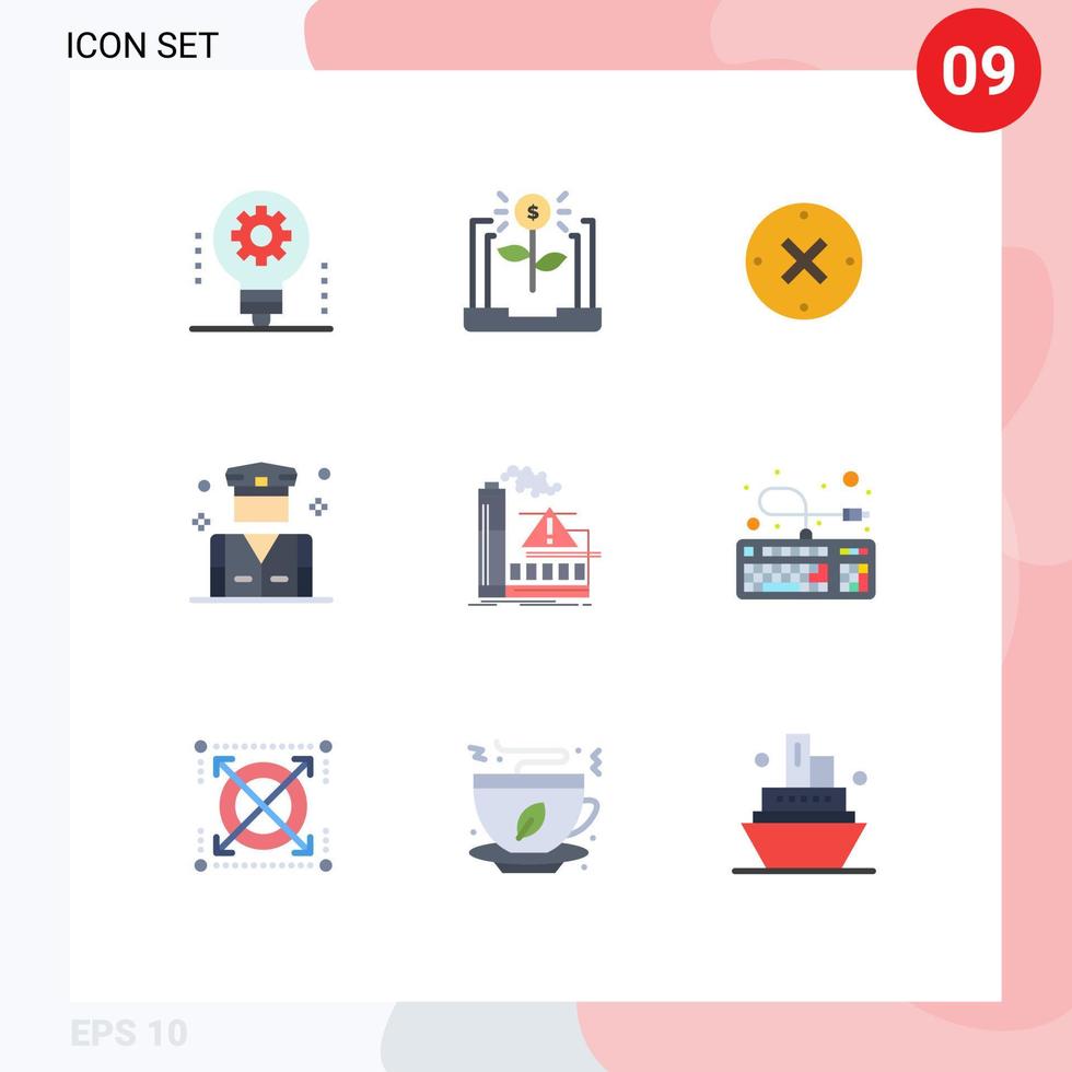 Stock Vector Icon Pack of 9 Line Signs and Symbols for security people financial business delete Editable Vector Design Elements