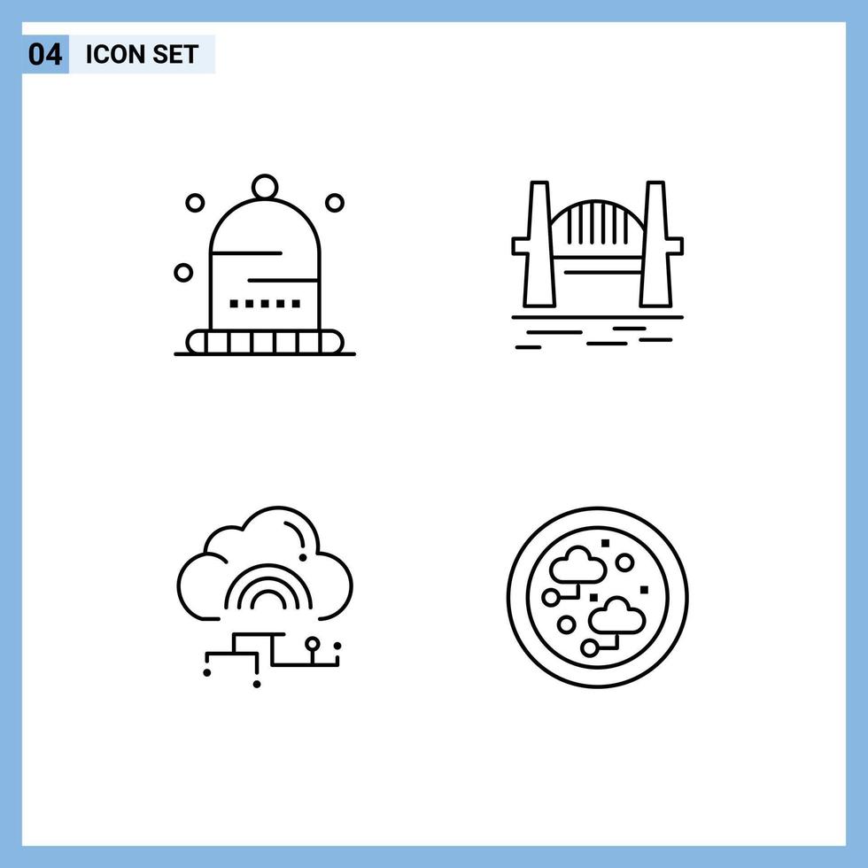 4 User Interface Line Pack of modern Signs and Symbols of autumn network winter citysets link Editable Vector Design Elements