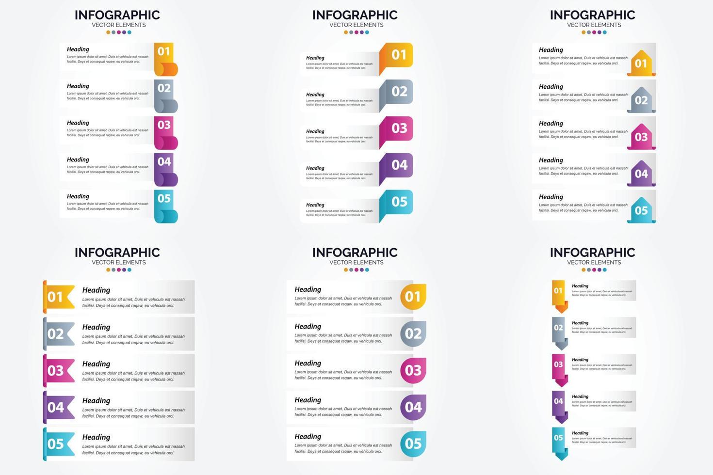 ilustración vectorial infografía conjunto de diseño plano para folleto publicitario y revista vector