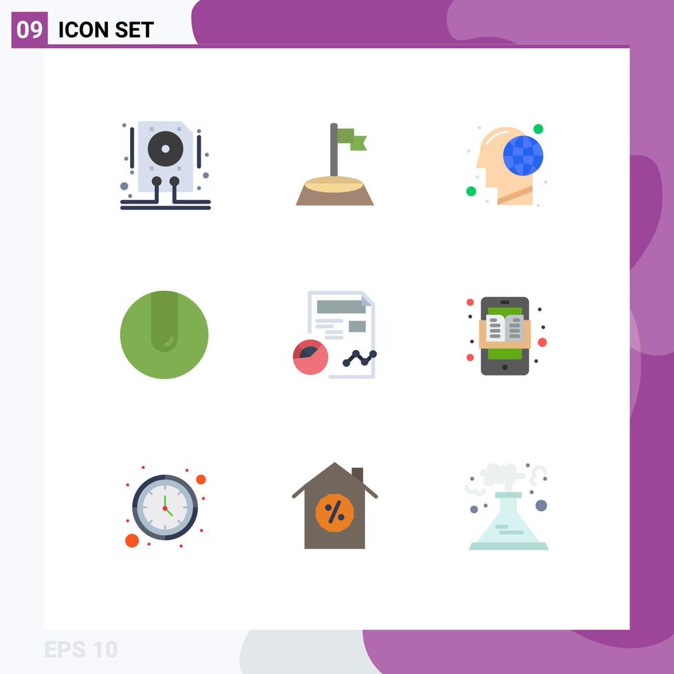 9 Universal Flat Colors Set for Web and Mobile Applications chart sport earth match mind Editable Vector Design Elements