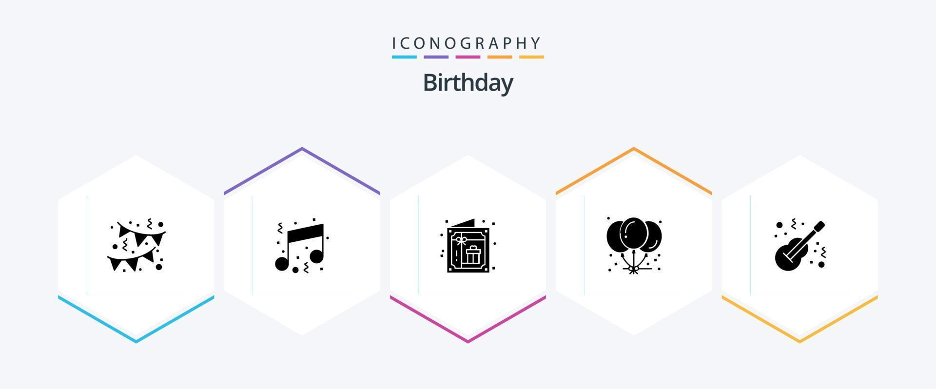 Birthday 25 Glyph icon pack including folk. party. birthday. celebration. balloons vector