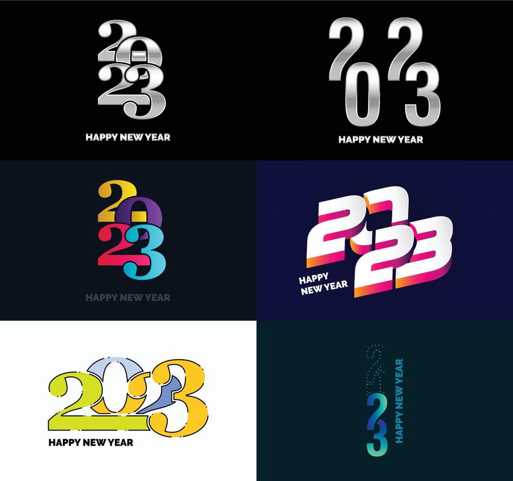 Big Set of 2023 Happy New Year logo text design 2023 number design template vector
