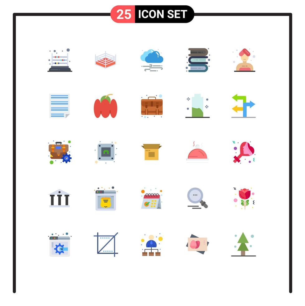 paquete de iconos vectoriales de stock de 25 signos y símbolos de línea para el aprendizaje del cuidado libros de conocimientos meteorológicos elementos de diseño vectorial editables vector