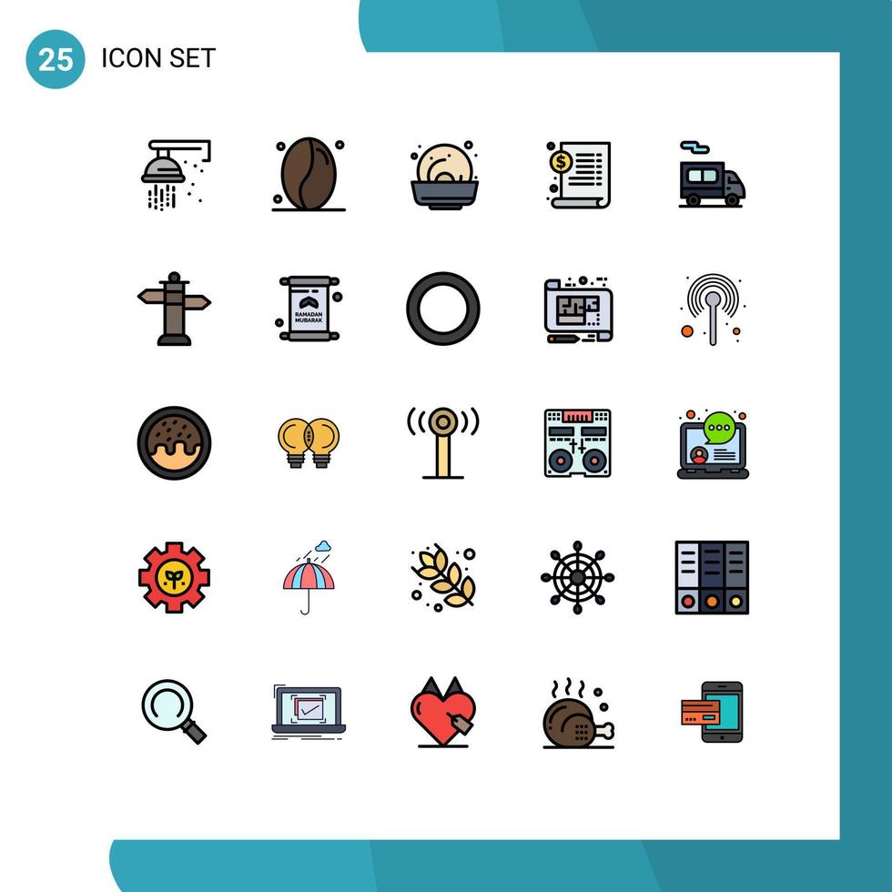 25 Creative Icons Modern Signs and Symbols of navigation transport food delivery medical Editable Vector Design Elements