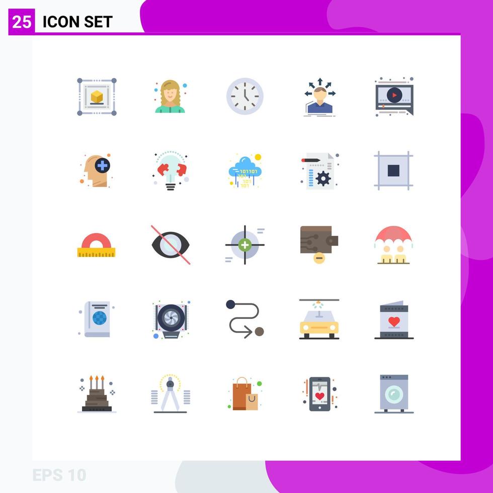 Pictogram Set of 25 Simple Flat Colors of message transition furniture structure difference Editable Vector Design Elements
