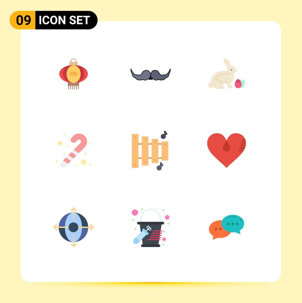 Modern Set of 9 Flat Colors and symbols such as equipment baby men toy nature Editable Vector Design Elements