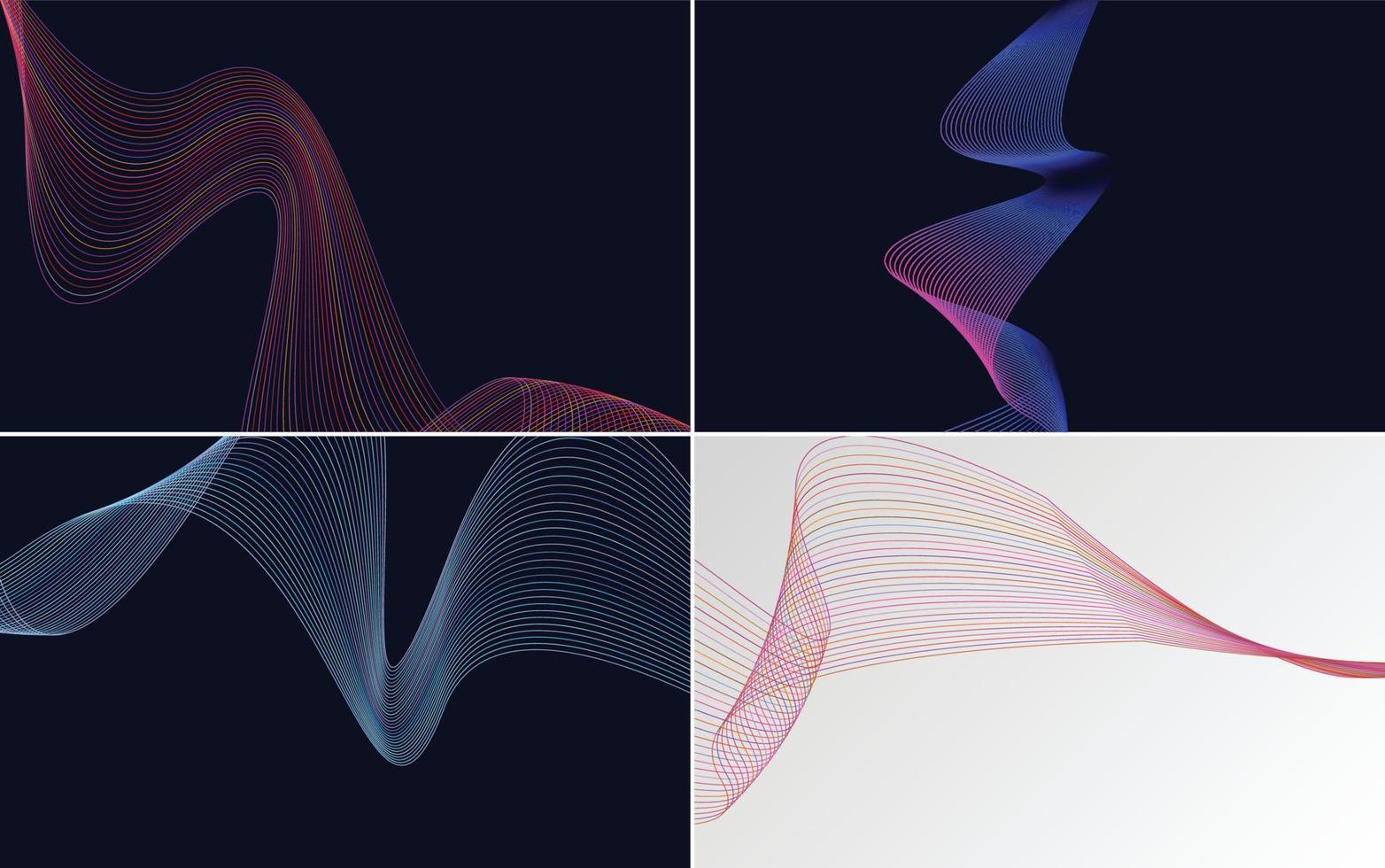 modern wave curve abstract presentation background Pack vector