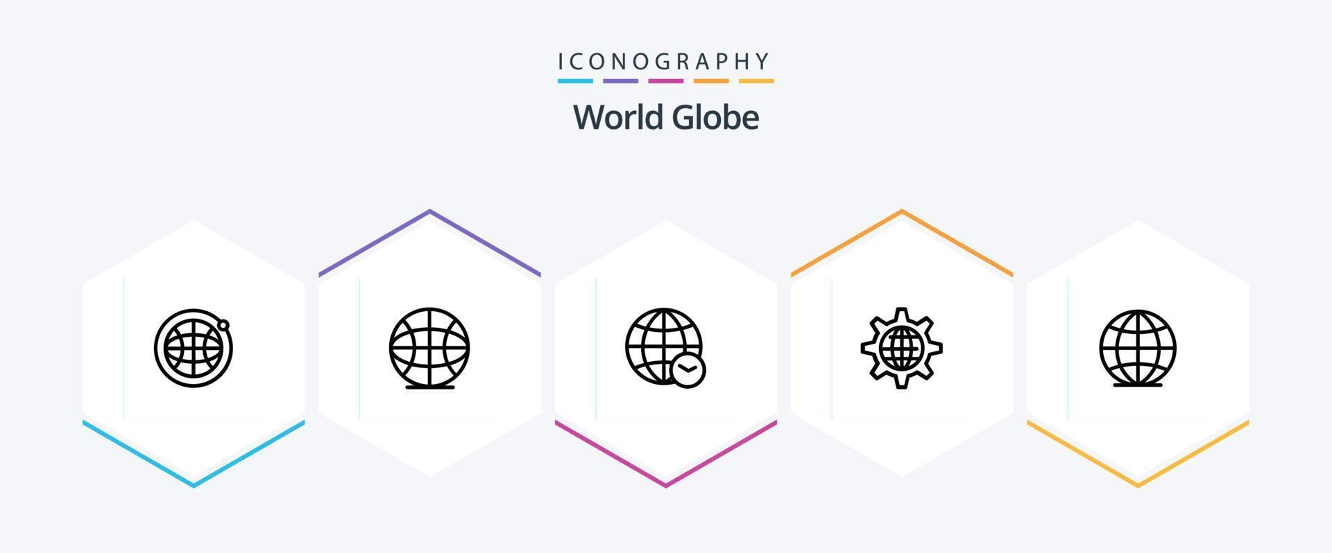 paquete de iconos de 25 líneas de globo que incluye . . globo. mundo. global vector