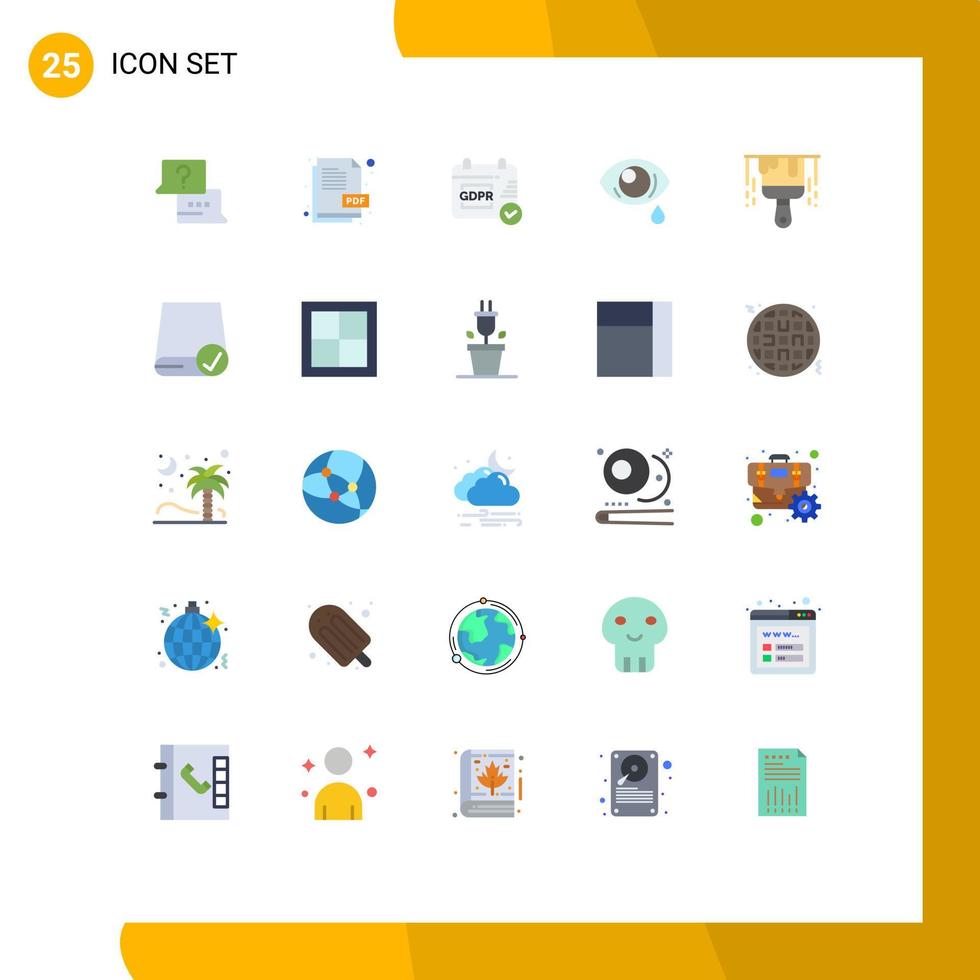 Stock Vector Icon Pack of 25 Line Signs and Symbols for computers construction security brush eye Editable Vector Design Elements