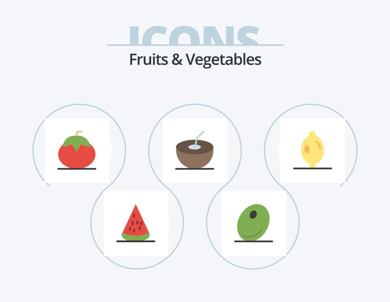 Fruits and Vegetables Flat Icon Pack 5 Icon Design. . citrus. food. fruit. vegetables vector