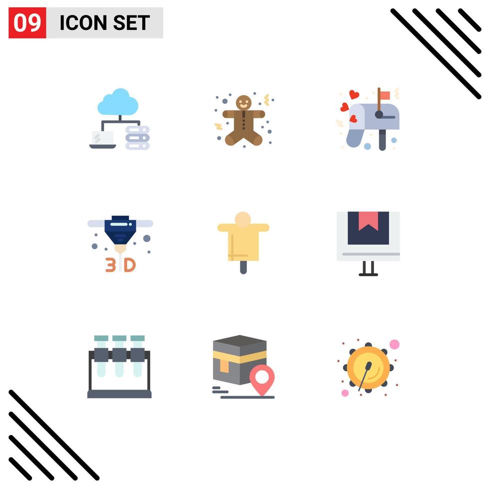 Modern Set of 9 Flat Colors and symbols such as scarecrow farm letter agriculture direct Editable Vector Design Elements