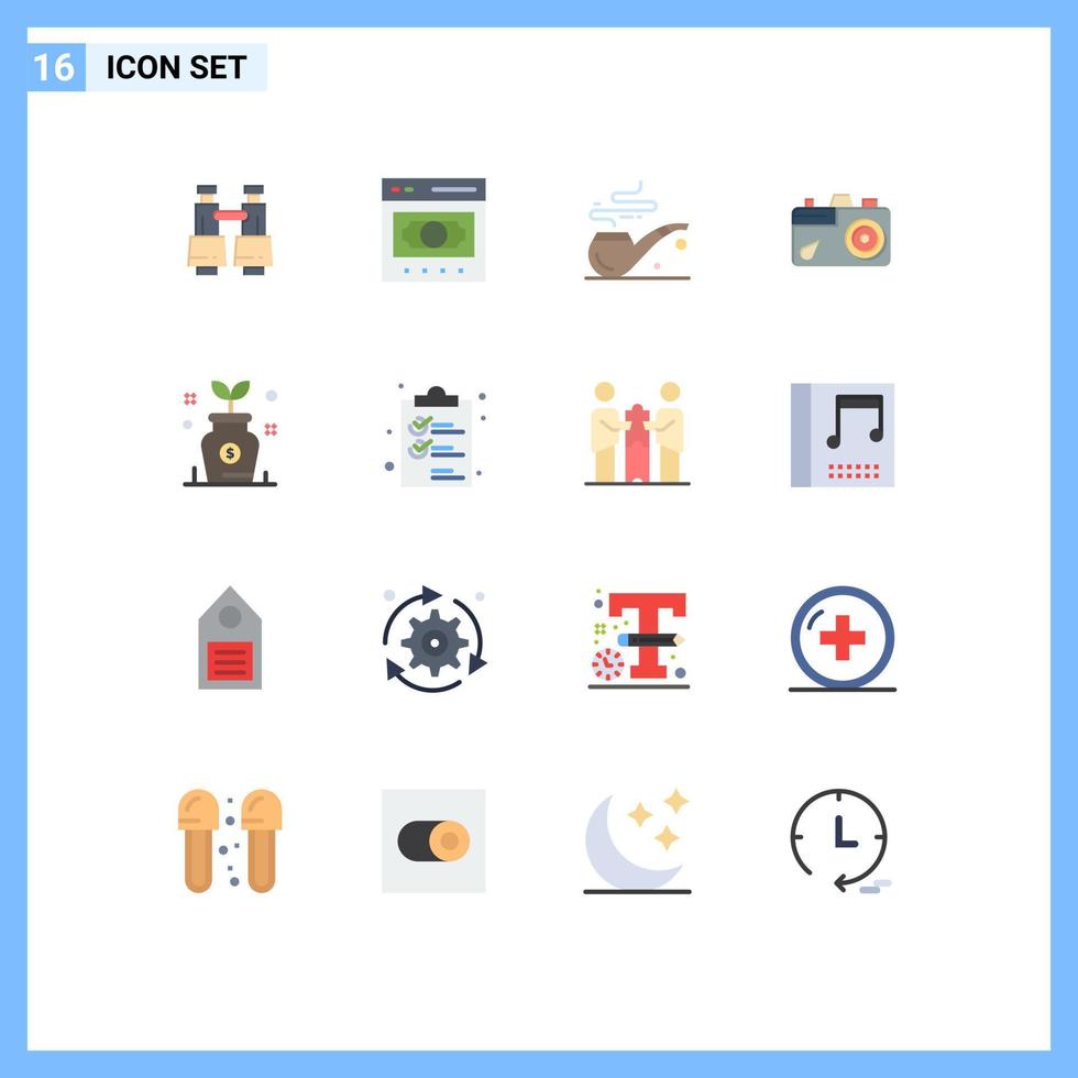 16 Creative Icons Modern Signs and Symbols of growth picture online image camera Editable Pack of Creative Vector Design Elements