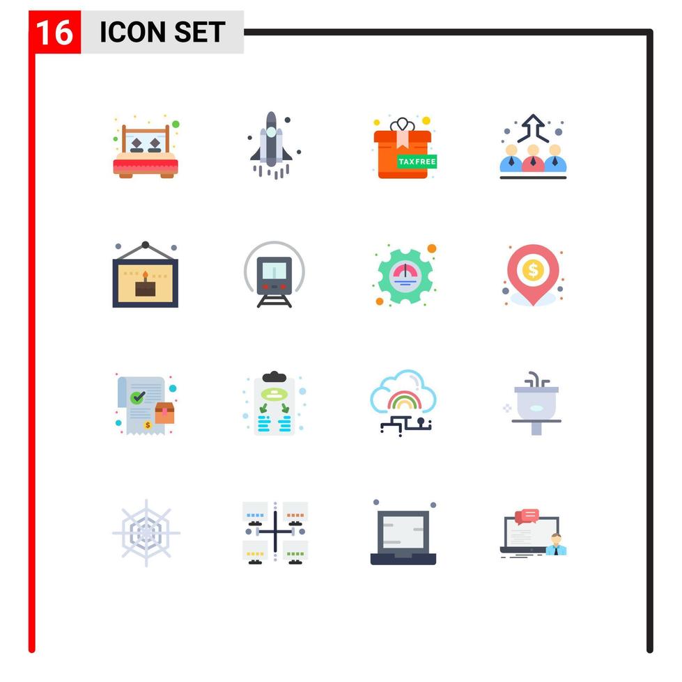 Stock Vector Icon Pack of 16 Line Signs and Symbols for celebration management technology employer business Editable Pack of Creative Vector Design Elements