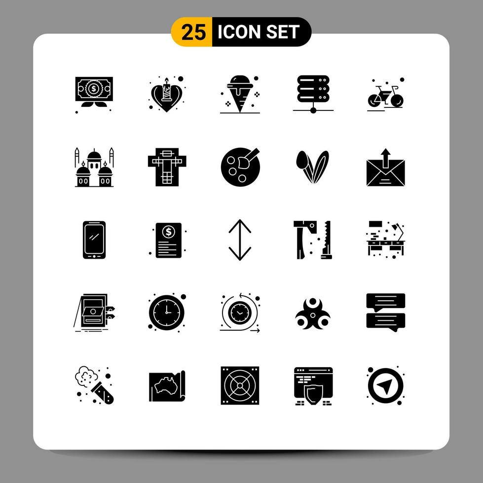 25 Creative Icons Modern Signs and Symbols of cycle server cream network sweet Editable Vector Design Elements