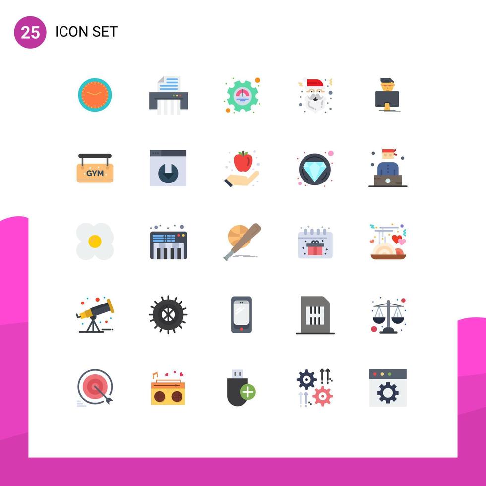 25 Creative Icons Modern Signs and Symbols of user cap efficiency santa christmas Editable Vector Design Elements