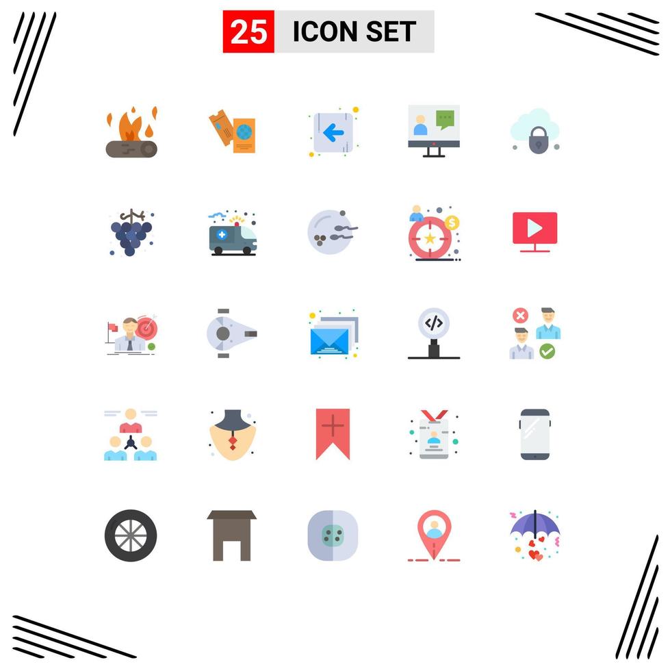 conjunto de 25 iconos modernos de la interfaz de usuario signos de símbolos para el servicio de consultoría de viajes del cliente elementos de diseño vectorial editables a la izquierda vector