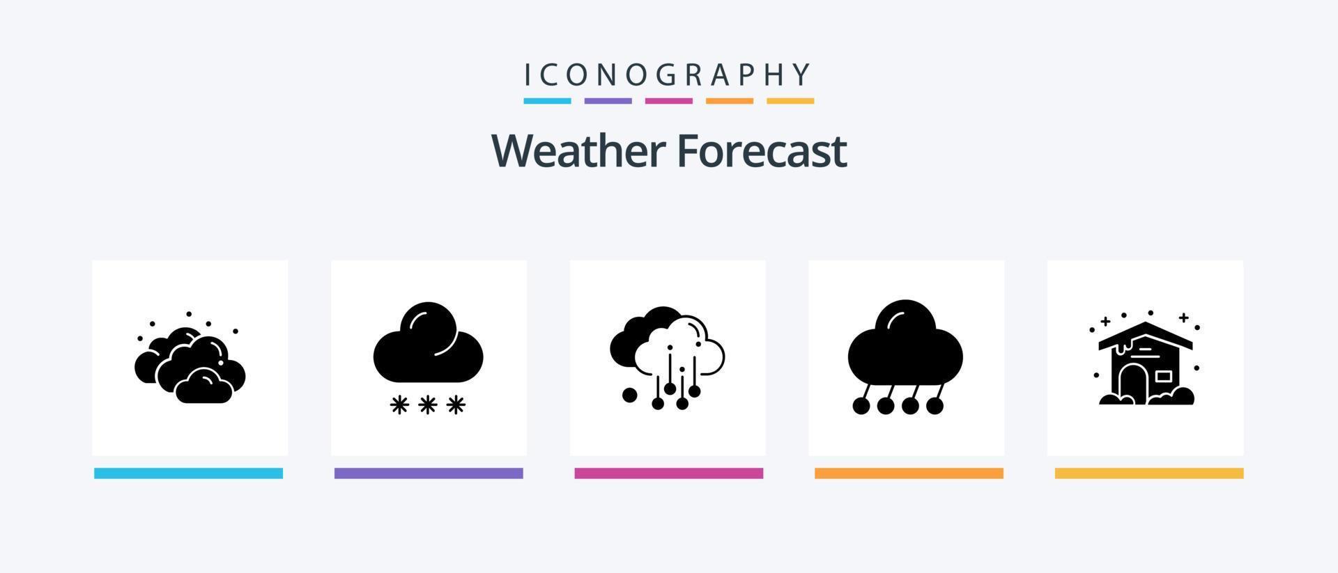 Weather Glyph 5 Icon Pack Including cloudy. home. rain. weather. moon. Creative Icons Design vector