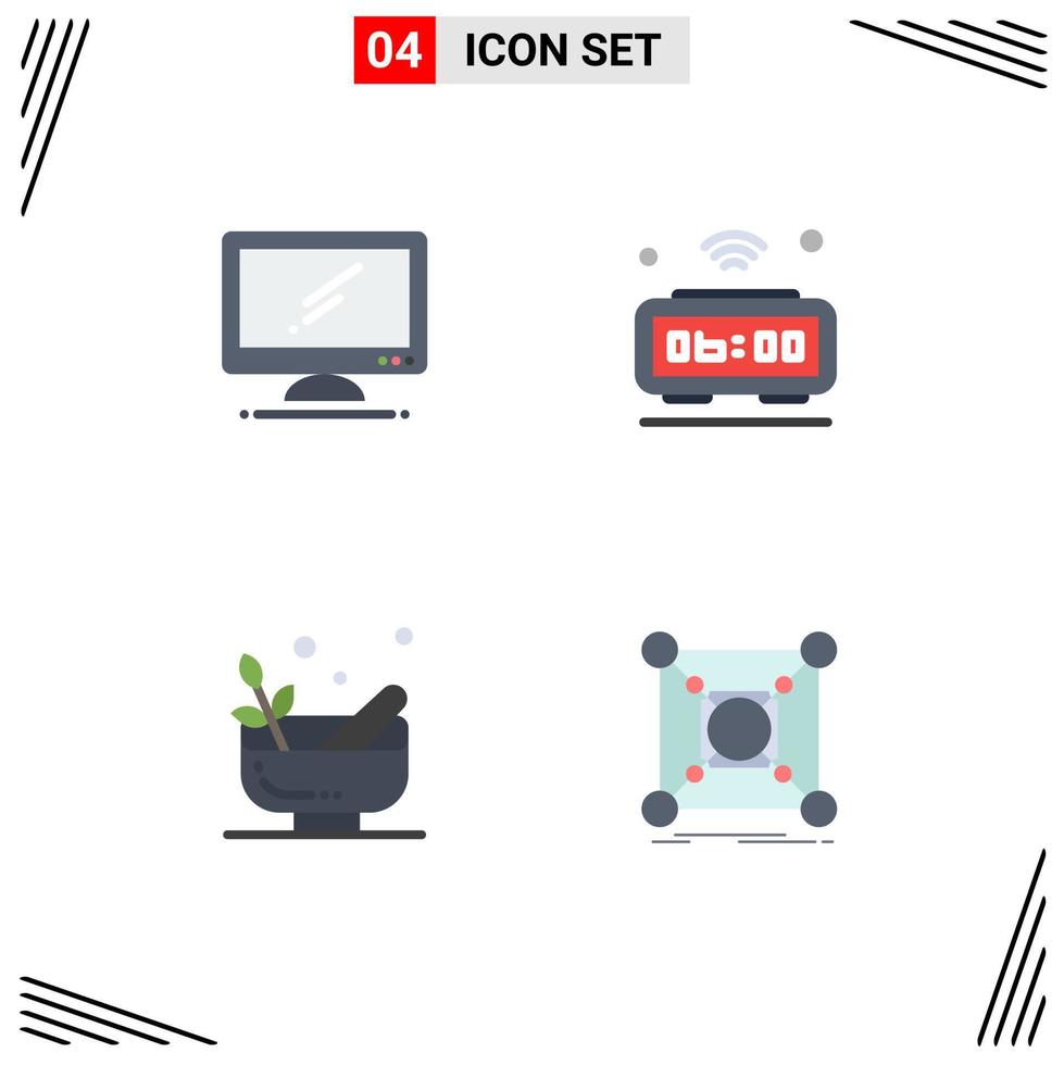 4 Creative Icons Modern Signs and Symbols of computer wifi imac clock mortar Editable Vector Design Elements
