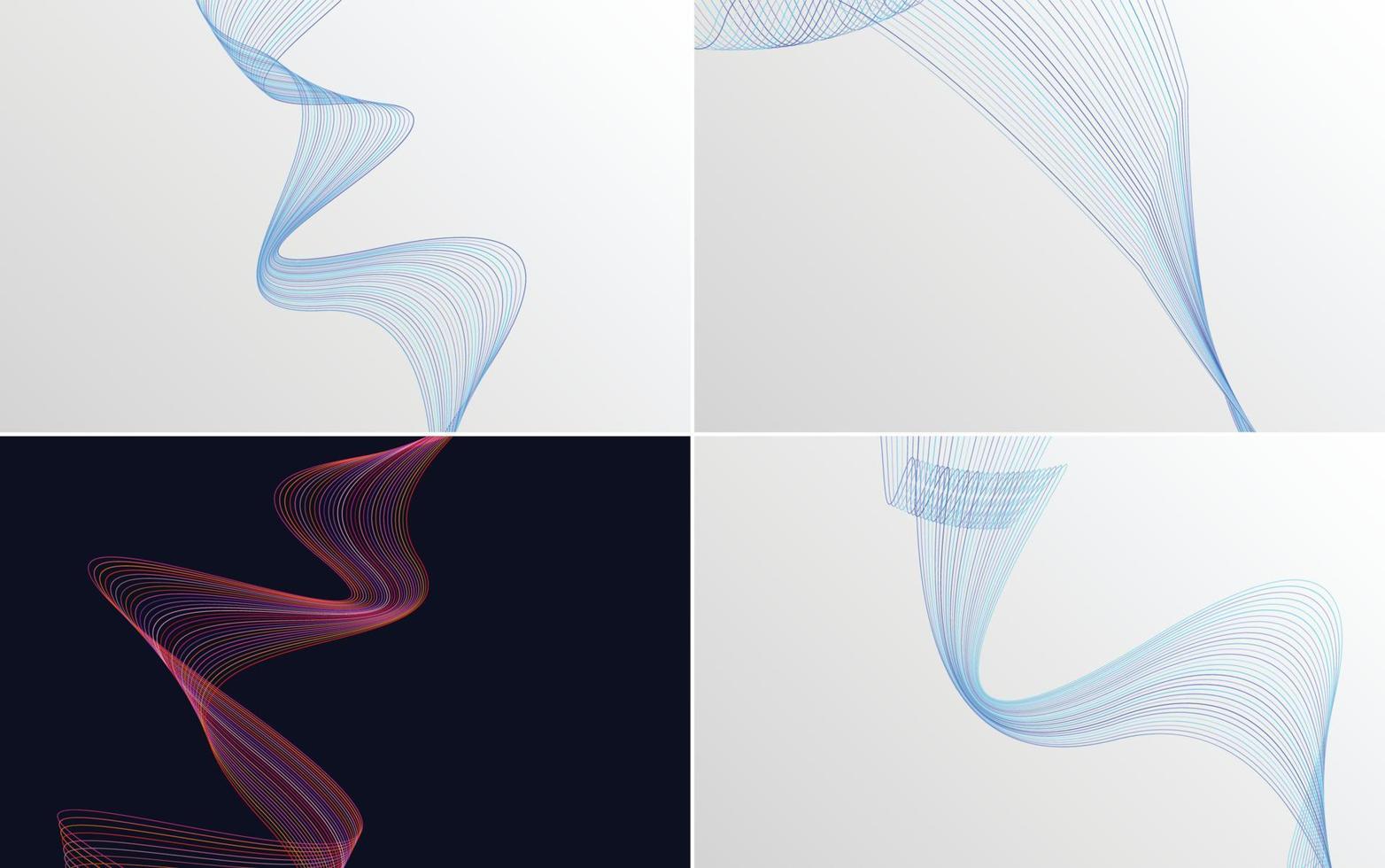 Collection of geometric minimal lines pattern set vector