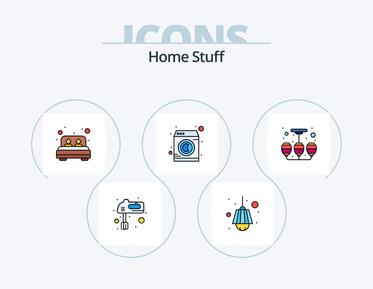 Home Stuff Line Filled Icon Pack 5 Icon Design. fan. image. hand. picture. camera vector