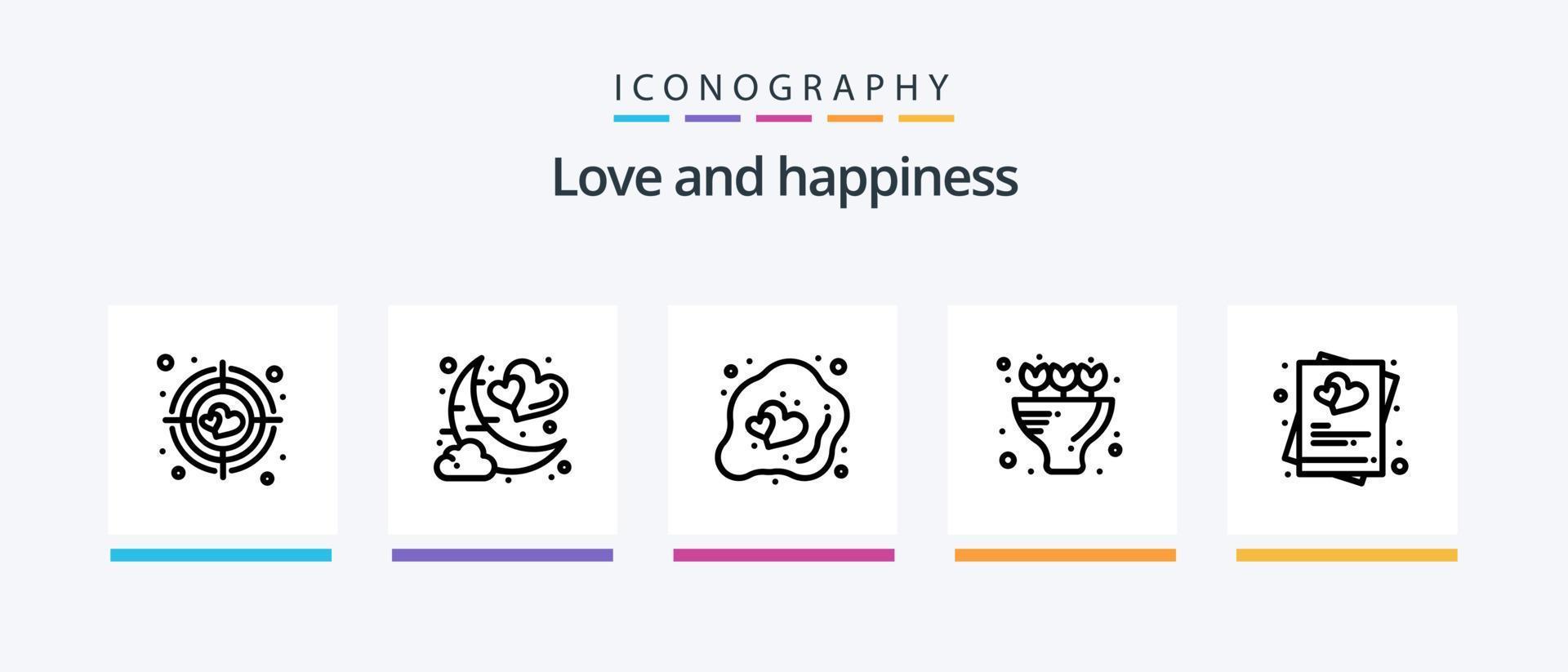 Love Line 5 Icon Pack Including strategy. love. love bulb. heart. plus. Creative Icons Design vector