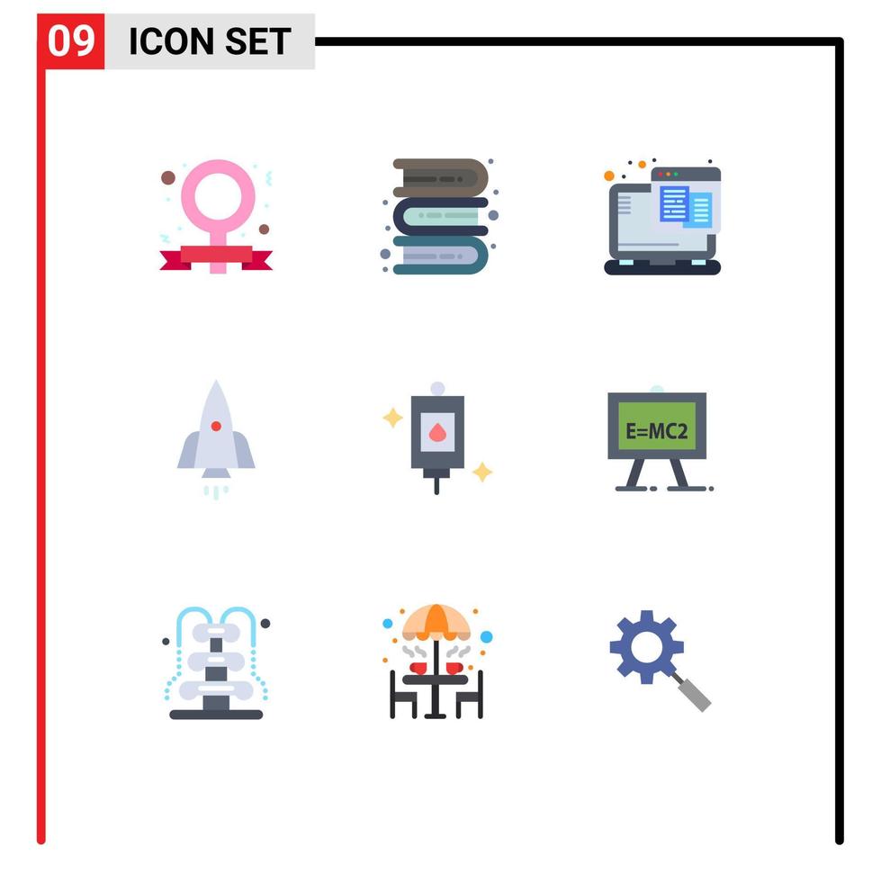 9 Flat Color concept for Websites Mobile and Apps bag startup technology speedup rocket Editable Vector Design Elements